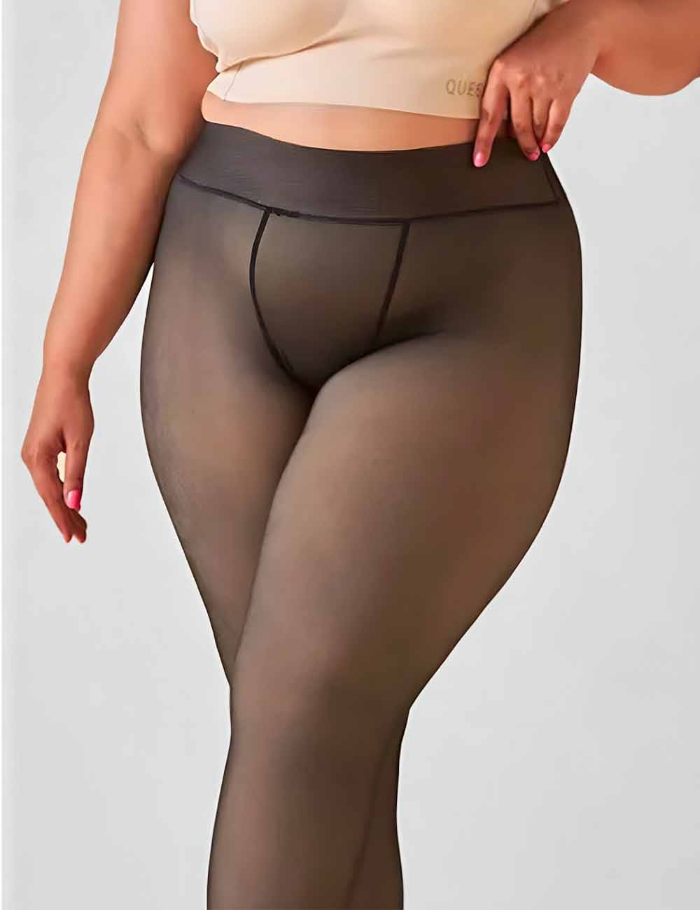 Collant Polaire Effet Transparent Grande Taille