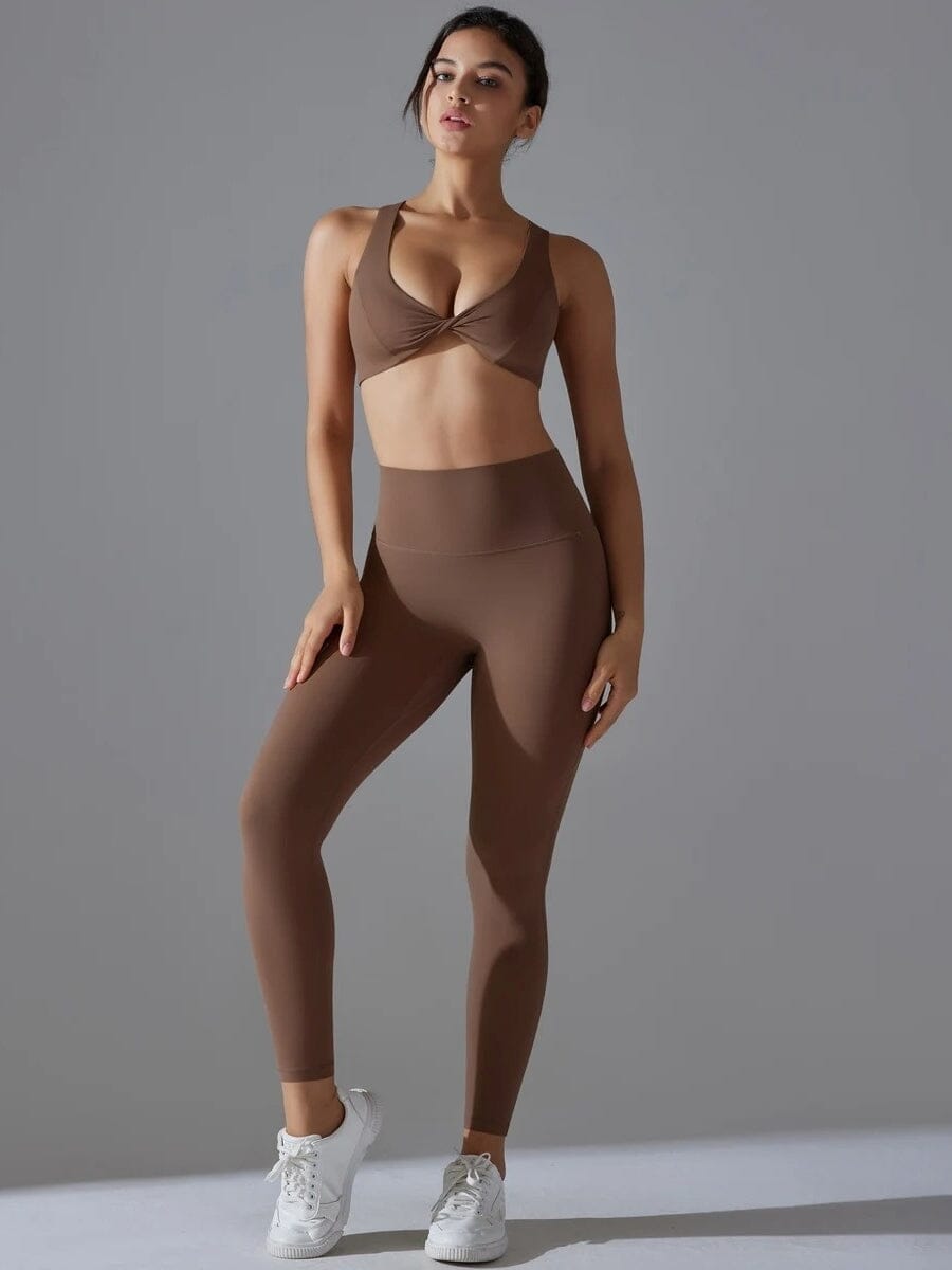 Ensemble Sport Épure Active - Legging et Soutien-Gorge Sport-Éline S (36) / Marron