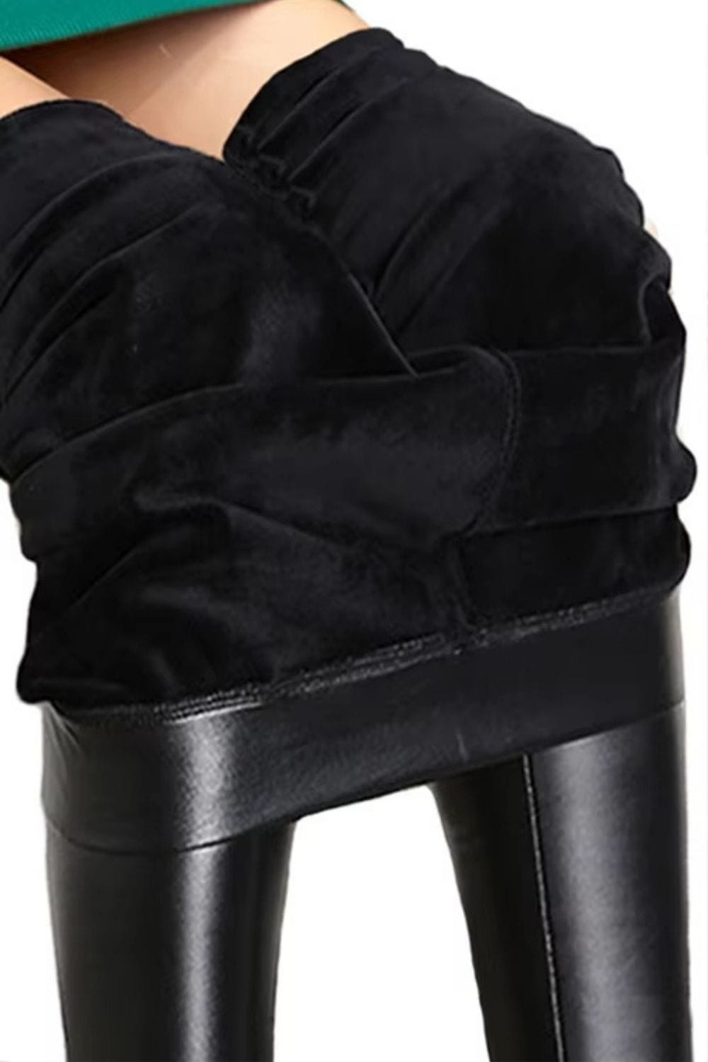Legging cuir polaire