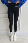 Legging en laine polaire femme pour hiver Noir / M