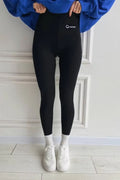 Legging en laine polaire femme pour hiver Noir / M