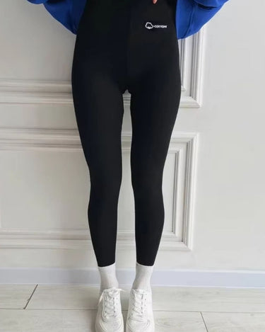 Legging en laine polaire femme pour hiver Noir / M