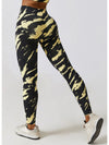 Legging Fitness Moulant Taille Haute Push Up-Maëlys S / Noir/Jaune