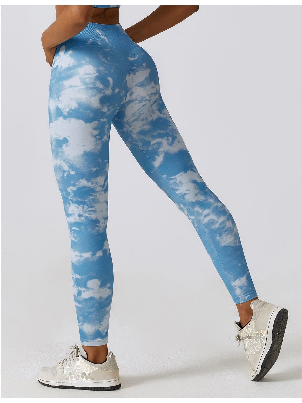 Legging Fitness Moulant Taille Haute Push Up-Maëlys S / Bleu