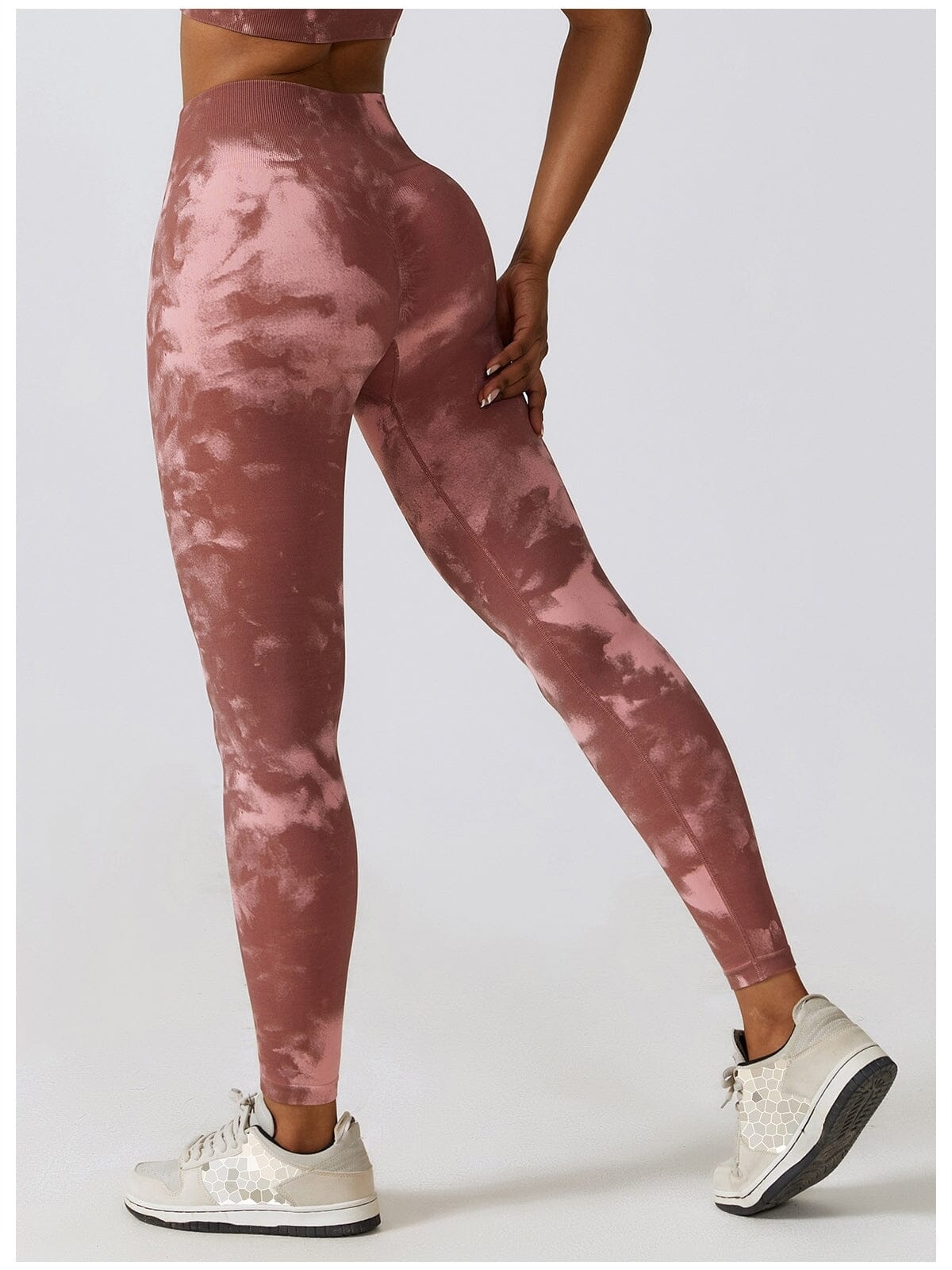 Legging Fitness Moulant Taille Haute Push Up-Maëlys S / Bordeaux