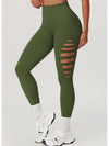 Legging Fitness Push Up Premium Ajouré Sans Couture-Élina S (36) / Vert