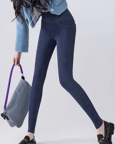 Legging jean polaire Bleu / M