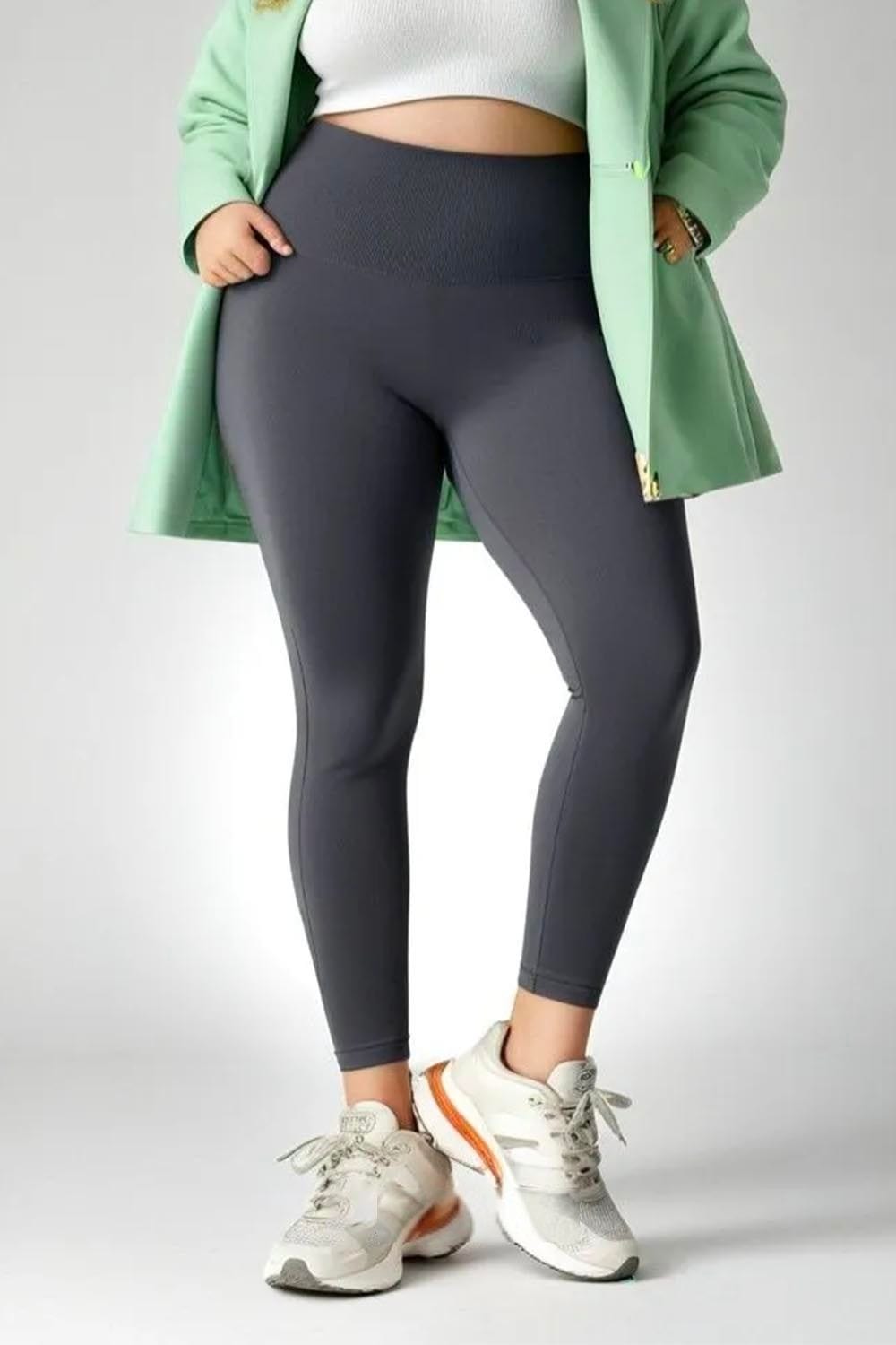 Legging polaire femme grande taille Gris / S