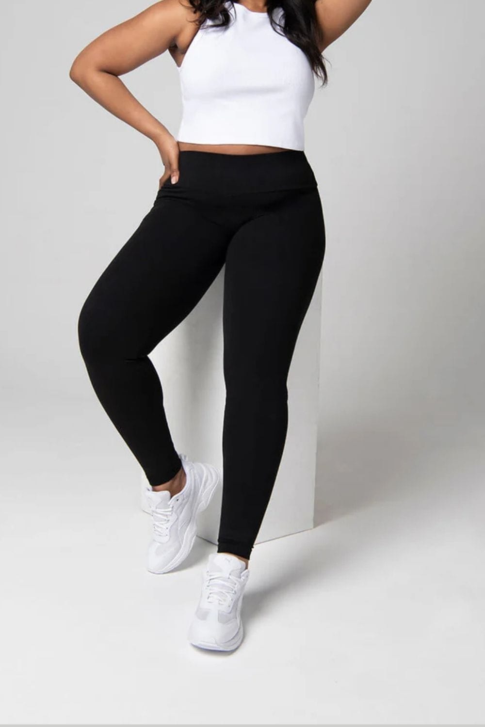 Legging polaire grande taille Noir / S