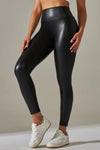 Legging simili cuir doublé polaire