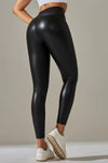 Legging simili cuir doublé polaire