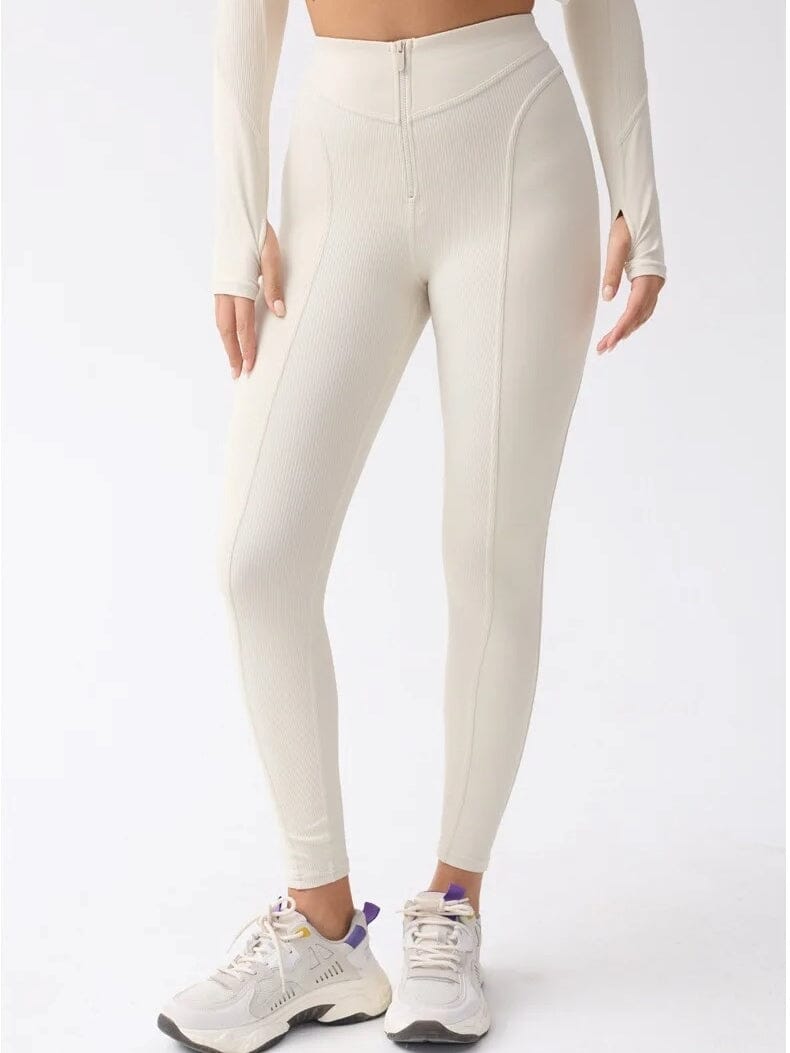 Legging Sport Compression Technique Taille Haute-Soléa S / Ivoire