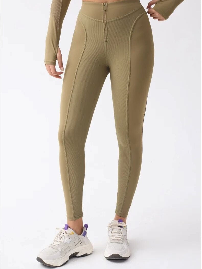 Legging Sport Compression Technique Taille Haute-Soléa S / Kaki