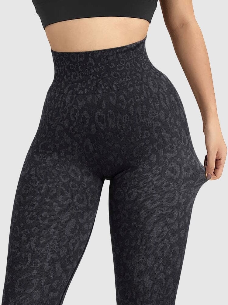 Legging Sport Léopard Push Up Sans Couture-Louve