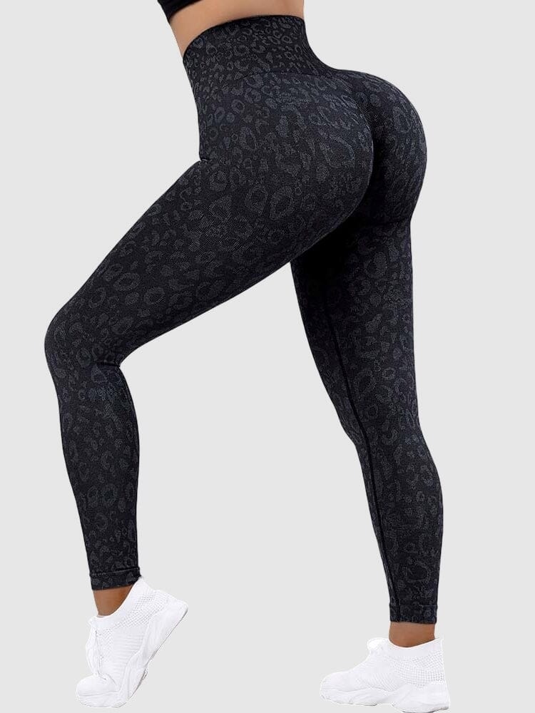 Legging Sport Léopard Push Up Sans Couture-Louve