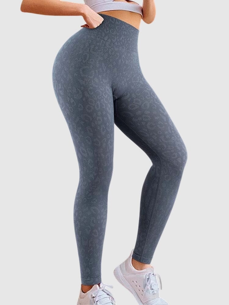 Legging Sport Léopard Push Up Sans Couture-Louve