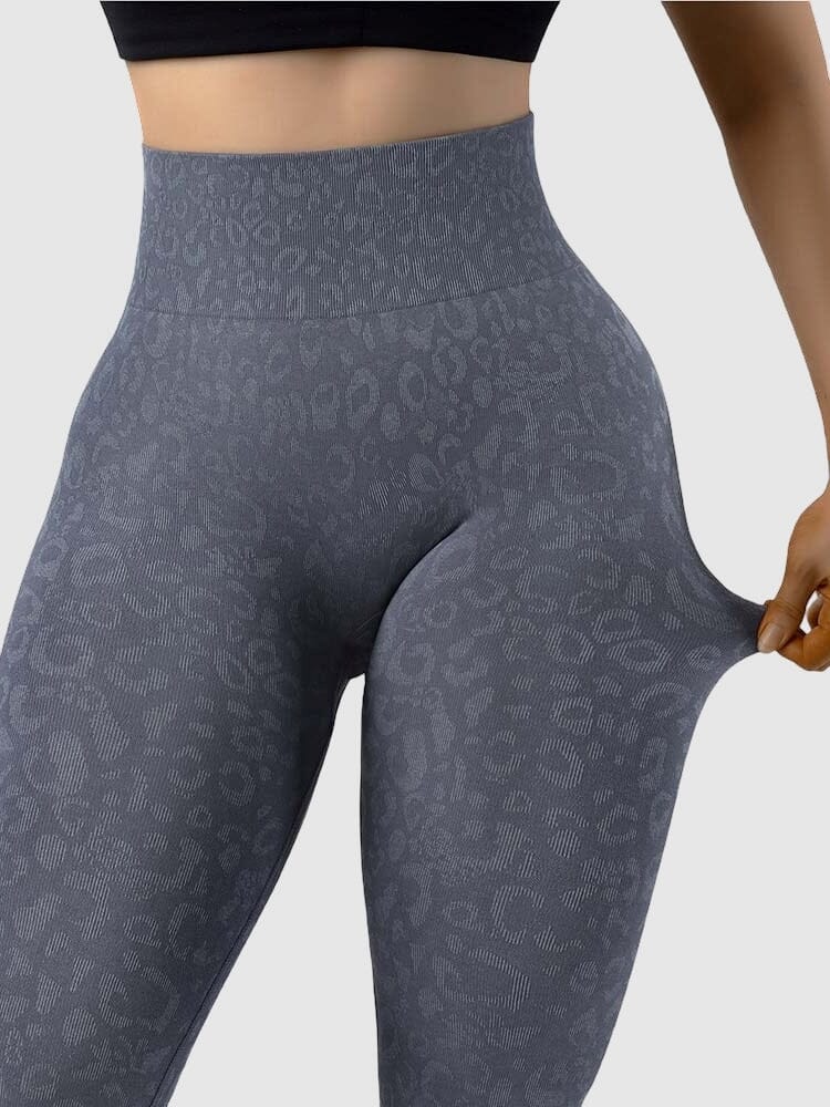 Legging Sport Léopard Push Up Sans Couture-Louve