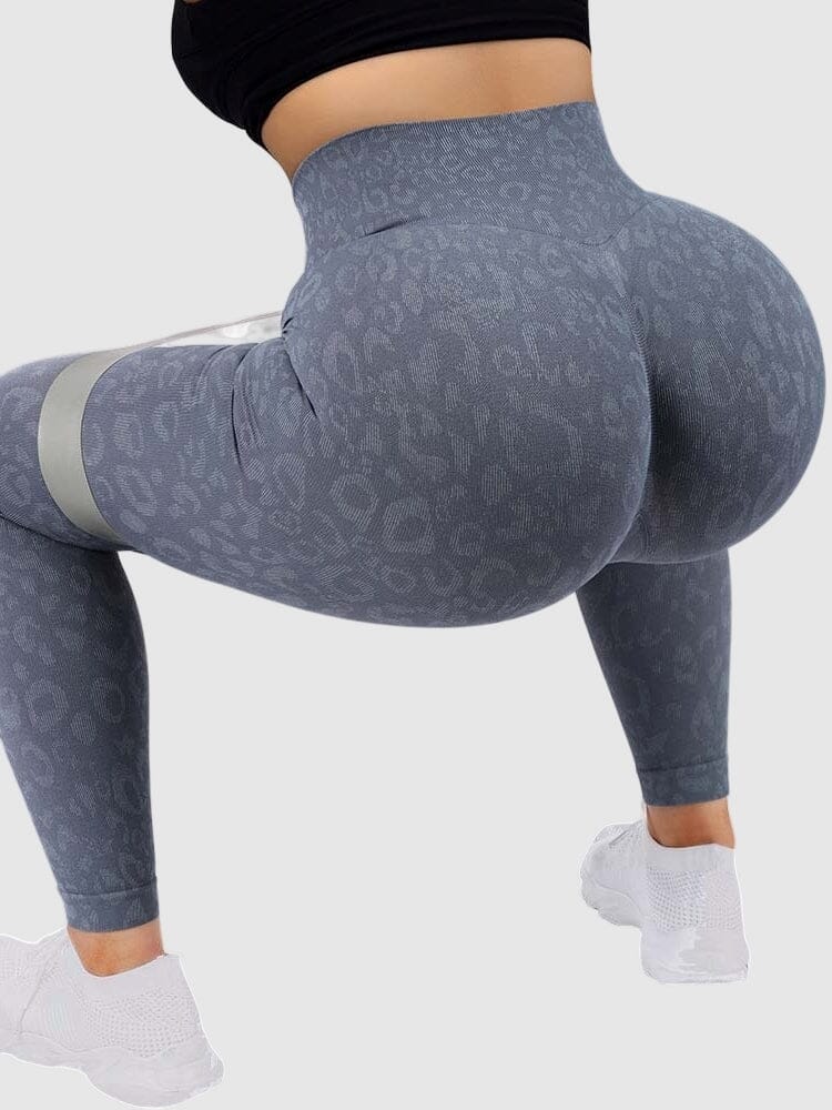 Legging Sport Léopard Push Up Sans Couture-Louve
