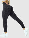 Legging Sport Léopard Push Up Sans Couture-Louve S / Noir