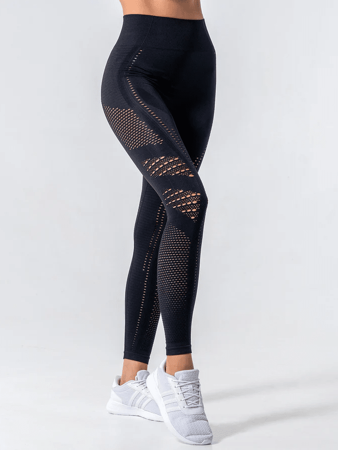 Legging Sport Maille Sans Couture-Soléna S / Noir