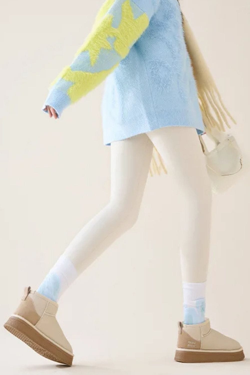 Legs collant polaire Blanc / S