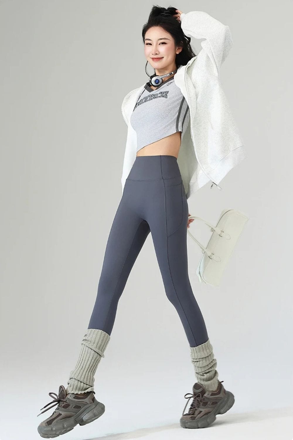Legs collant polaire Gris / S
