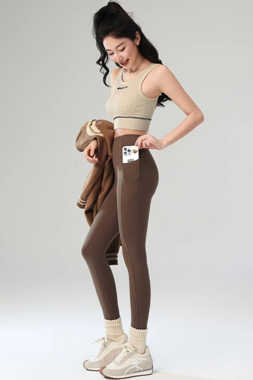 Legs collant polaire Marron / S